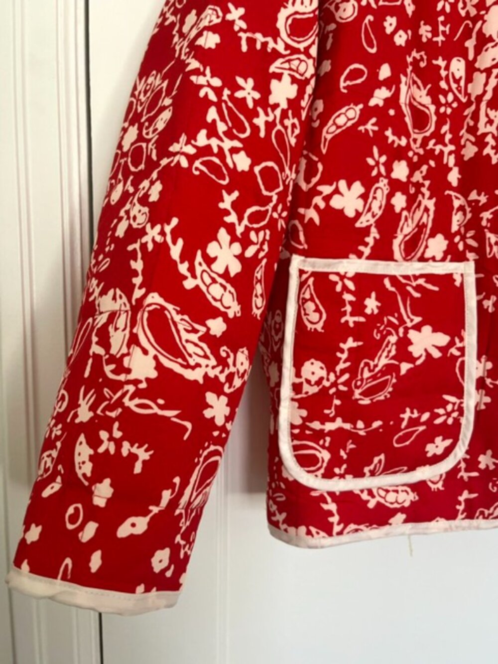 Free People Inspired Quilted Cropped Puffer Jacket in Bandana Pattern | Size M - Picture 4 of 8